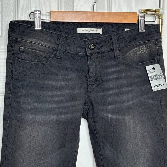 Mavi Jeans Co. Black Floral Patterned Womens Skinny Jeans - Picture 3 of 12